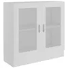 Image de vidaXL Armoire à vitrine Blanc 82,5x30,5x80 cm Bois d'ingénierie