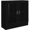 Image de vidaXL Armoire à Vitrine, Meuble de Rangement avec Compartiment, Étagère de Salon Salle de Séjour Chambre Intérieur, Noir Bois d’Ingénierie