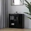 Image de vidaXL Armoire à vitrine noir 82,5x30,5x80 cm Bois d'ingénierie