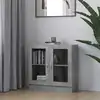 Image de vidaXL Armoire à vitrine Gris béton 82,5x30,5x80 cm Bois d'ingénierie