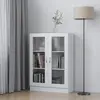 Image de vidaXL Armoire à vitrine Blanc 82,5x30,5x115 cm Bois d'ingénierie