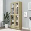 Image de vidaXL Armoire vitrine Chêne sonoma 82,5x30,5x185 cm Bois ingénierie