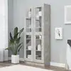 Image de vidaXL Armoire à vitrine Gris béton 82,5x30,5x185,5 cm Bois ingénierie