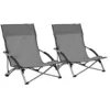 Image de Chaises de plage pliables lot de 2 Gris Tissu