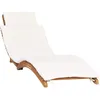 Image de vidaXL Chaise Longue Pliable avec Coussin Blanc crème Bois de Teck