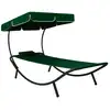Image de vidaXL Chaise longue de jardin avec auvent et oreiller vert