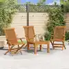 Image de vidaXL Chaises de jardin lot de 3 Bois de teck massif