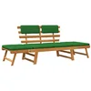 Image de Banc de jardin avec coussins 2 en 1 190 cm Bois solide d acacia