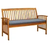 Image de Banc de jardin avec coussin 147 cm Bois d acacia massif