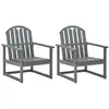 Image de vidaXL Chaises de jardin lot de 2 Gris Bois d'acacia solide