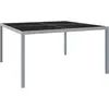 Image de vidaXL Table de jardin 130x130x72 cm Gris Acier et verre