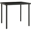 Image de vidaXL Table à dîner d'extérieur Anthracite 80x80x72 cm Verre et acier