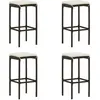 Image de vidaXL Tabourets de bar avec coussins lot de 4 marron résine tressée