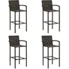 Image de vidaXL Tabourets de bar lot de 4 marron résine tressée