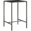 Image de vidaXL Table de bar de jardin Gris 70x70x110cm Résine tressée et verre