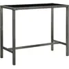 Image de vidaXL Table bar de jardin Gris 130x60x110 cm Résine tressée et verre