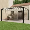 Image de vidaXL Tonnelle avec toit à persienne 3x4 m Crème Tissu et aluminium