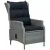 Image de vidaXL Chaise inclinable de jardin coussins Résine tressée Gris clair