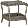 Image de vidaXL Table de Jardin Table Basse d'Extérieur Meuble de Patio Table de Terrasse Meuble de Jardin Arrière-Cour Balcon Marron Résine Tressée