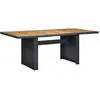 Image de vidaXL Table de jardin Gris foncé Résine tressée et bois d'acacia