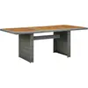 Image de vidaXL Table de jardin Gris clair Résine tressée et bois d'acacia