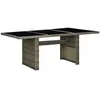 Image de vidaXL Table de jardin Marron Résine tressée et verre trempé