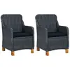 Image de vidaXL Chaises de jardin avec coussins lot de 2 Résine tressée