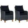 Image de vidaXL Chaises de jardin avec coussins lot de 2 Résine tressée