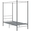 Image de vidaXL Cadre de lit à baldaquin sans Matelas Gris métal 90x200 cm