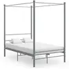 Image de vidaXL Cadre de lit à baldaquin sans matelas gris métal 120x200 cm
