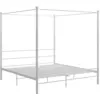 Image de vidaXL Cadre de lit à baldaquin sans Matelas Blanc métal 180x200 cm