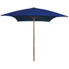 Image de vidaXL Parasol de jardin avec mât en bois bleu 200x300 cm
