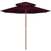 Image de vidaXL Parasol à deux étages avec mât en bois rouge bordeaux 270 cm