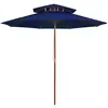 Image de vidaXL Parasol à deux étages avec mât en bois bleu 270 cm