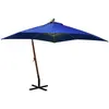 Image de vidaXL Parasol de jardin suspendu avec mât bleu azuré bois de sapin