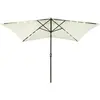 Image de vidaXL Parasol de jardin avec LED et mât en acier sable 2x3 m