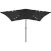Image de vidaXL Parasol de jardin avec LED et mât en acier noir 2x3 m