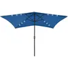 Image de vidaXL Parasol de jardin avec LED et mât en acier bleu azuré 2x3 m