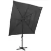 Image de vidaXL Parasol de jardin à 4 niveaux avec mât en aluminium anthracite