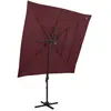 Image de vidaXL Parasol de jardin à 4 niveaux mât en aluminium rouge bordeaux