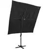Image de vidaXL Parasol de jardin à 4 niveaux avec mât en aluminium noir