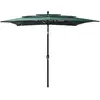 Image de vidaXL Parasol de jardin à 3 niveaux avec mât en aluminium vert