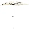 Image de vidaXL Parasol de jardin à 3 niveaux avec mât en aluminium sable 2x2 m