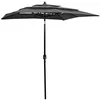 Image de vidaXL Parasol de jardin à 3 niveaux avec mât en aluminium anthracite