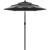 Image de vidaXL Parasol de jardin à 3 niveaux avec mât en aluminium anthracite