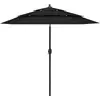 Image de vidaXL Parasol de jardin à 3 niveaux avec mât en aluminium noir 2,5 m