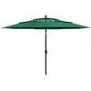 Image de vidaXL Parasol de jardin à 3 niveaux avec mât en aluminium vert 3,5 m