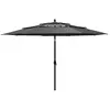 Image de vidaXL Parasol de jardin à 3 niveaux avec mât en aluminium anthracite