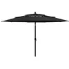Image de vidaXL Parasol de Jardin à 3 niveaux avec Mât en Aluminium, Pare-soleil de Patio, Abri de Soleil, Parasol de Plage Terrasse, Noir 3,5 m