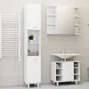 Image de vidaXL Ensemble de meubles de salle de bain 3pcs Blanc Bois ingénierie